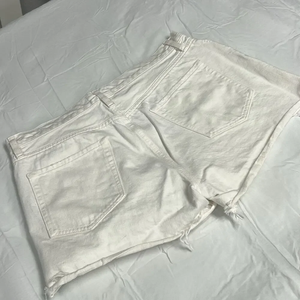 Frame Women's Size 30 Le Simone Distressed Denim Shorts White